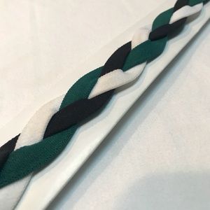 Green, Black, & White Brand New Braided Headband